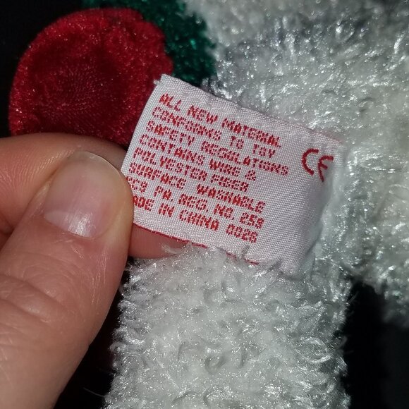 Russ Berrie White Teddy Bear Plush Red Santa Hat Christmas Stuffed Animal Toy - Picture 8 of 8